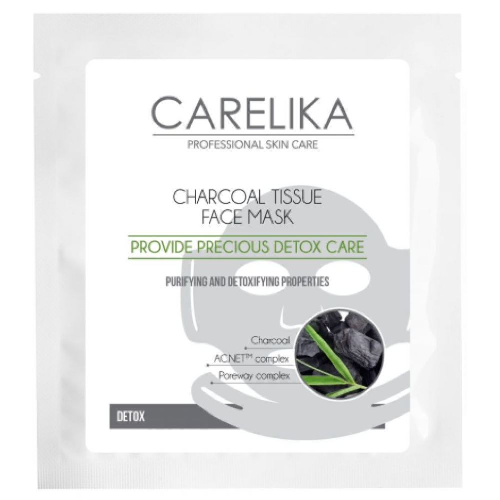 CARELIKA Charcoal Tissue Face Mask Detox, 23ml (1S0081AF003)