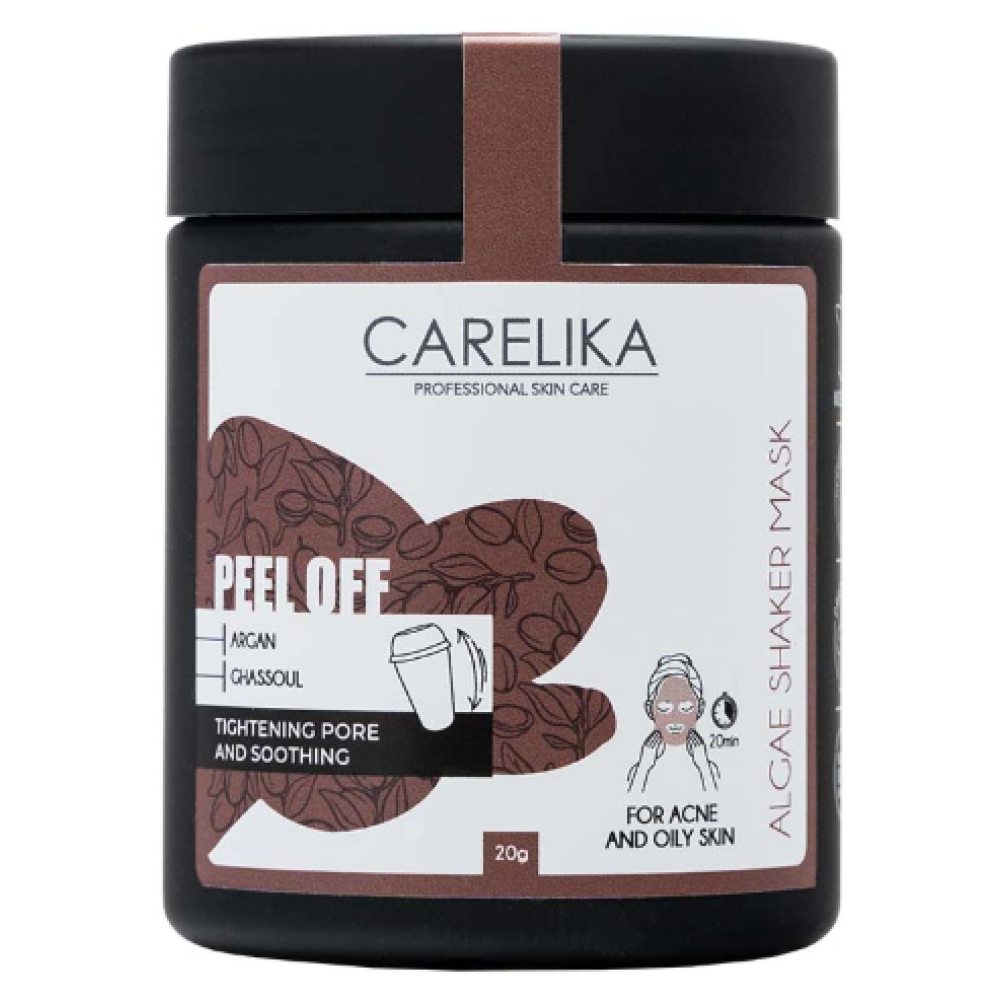 CARELIKA Shaker Peel Off Mask Argan-Ghassoul, 20gr. (CPSMAC020J)