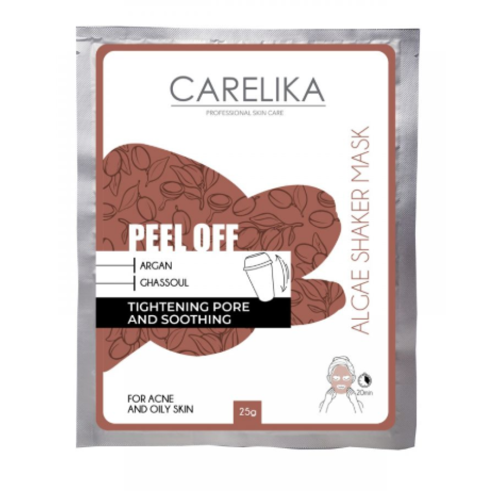 CARELIKA Shaker Peel Off Mask Argan-Ghassoul, 20gr. (CPSMAC020P)