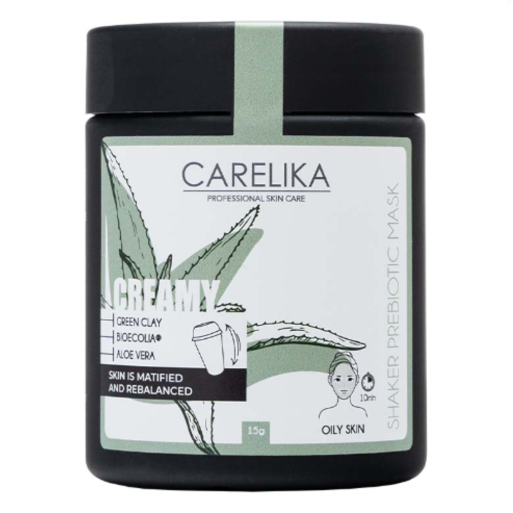 CARELIKA Shaker Prebiotic Creamy Mask Green Clay, 15gr. (CPSMCM015J)