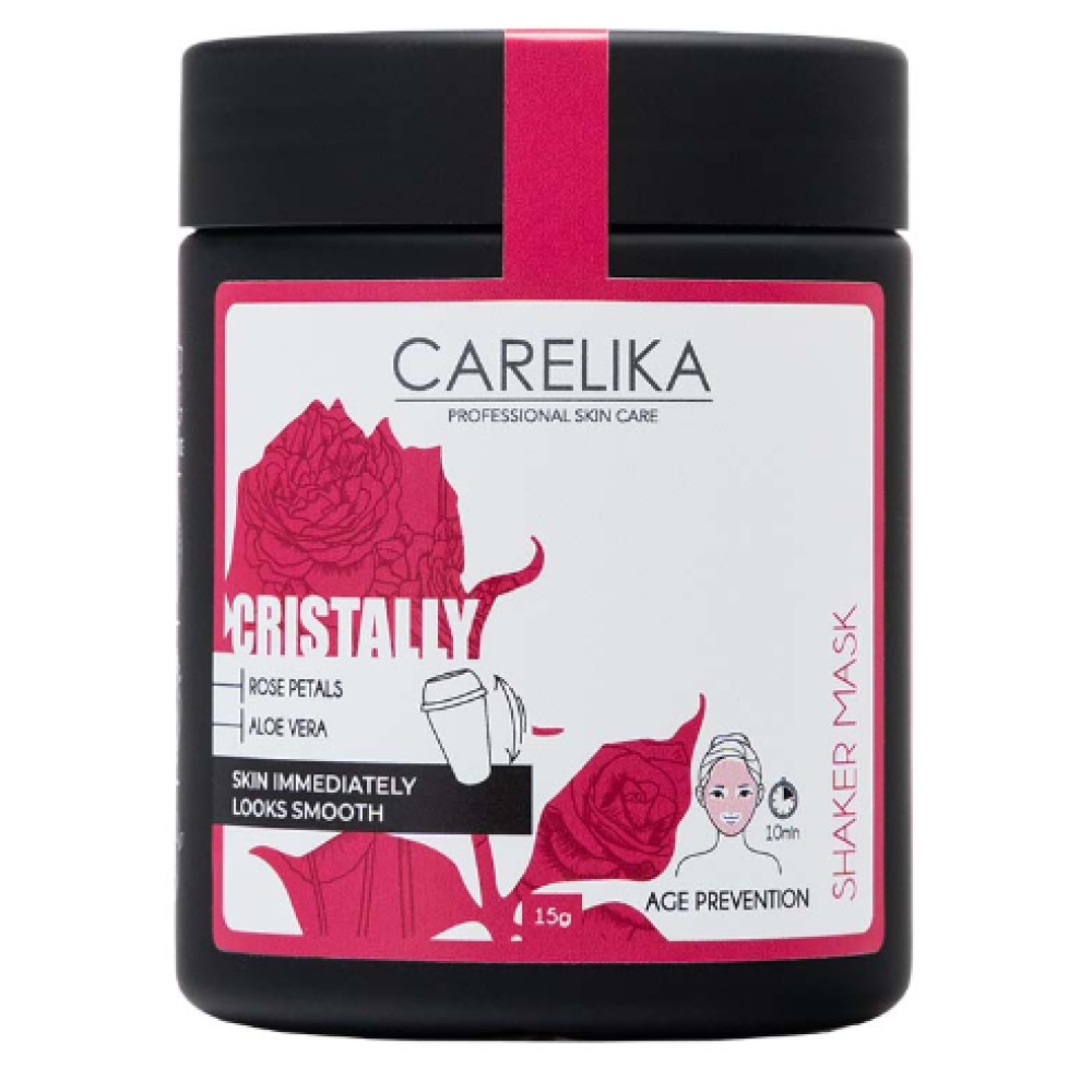 CARELIKA Shaker Prebiotic Cristally Mask Rose Petals, 15gr. (CPSMRP015J)