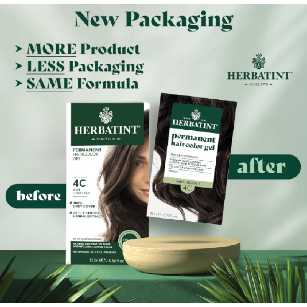 HERBATINT Permanent Haircolour gel 4C ASH CHESTNUT (Herbatint4C)