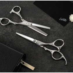 Lameo STAGE PRO SET OFFSET SILVER - Professional Cutting Scissor Set with Case