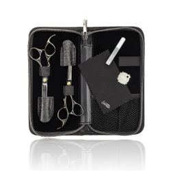 Lameo STAGE PRO SET OFFSET BLACK - Professional Cutting Scissor Set with Case