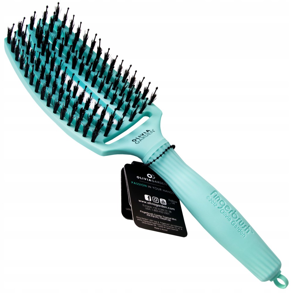 Olivia Garden Fingerbrush TROPICAL MINT Combo Medium (olivia-tr-mint)
