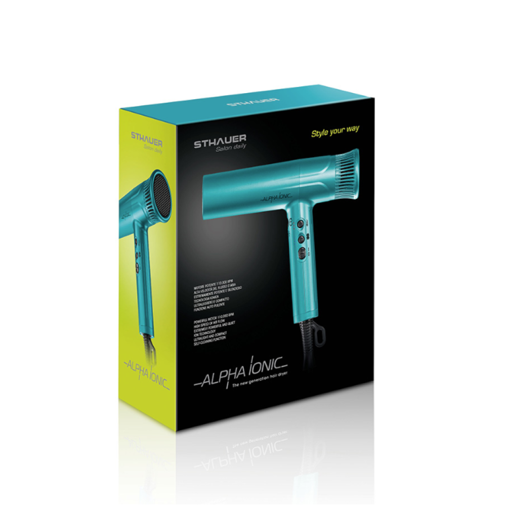 Hair Dryer ALPHA IONIC 1800W, aquamarine (402.143)