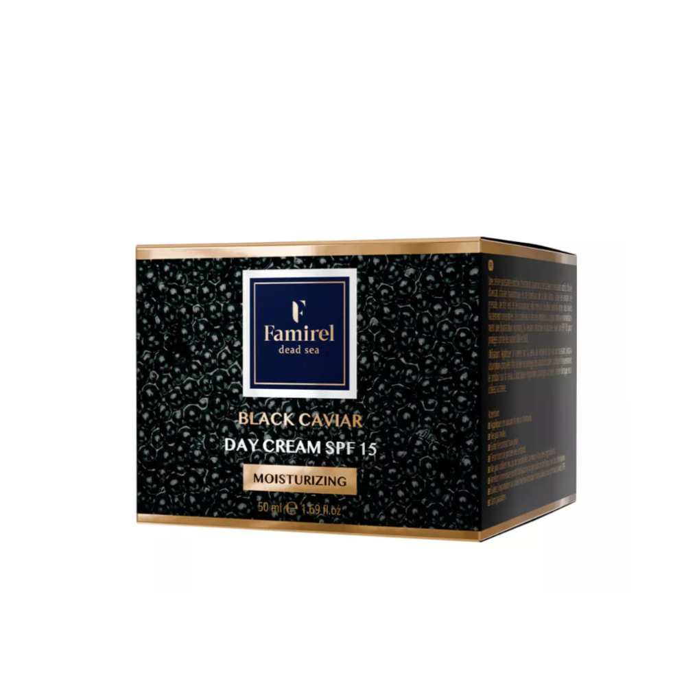 FAMIREL Day Cream Black Caviar Moisturizing SPF 15, 50ml (7290114086387)