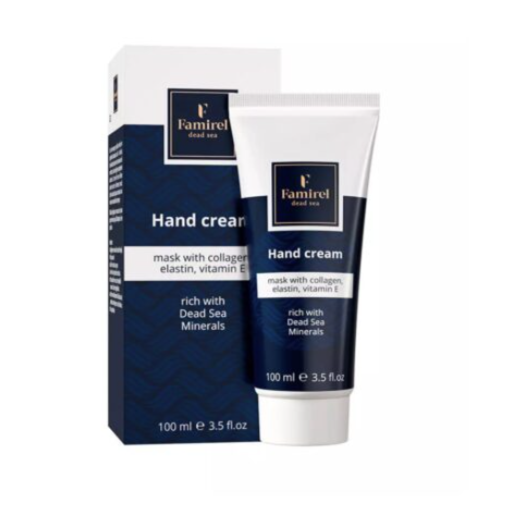 FAMIREL Hand Cream Mask with Collagen & Elastin, Vitamin E and Dead Sea Minerals, 100ml (7290114085052)