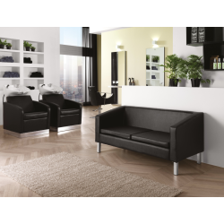 LUCKY BLACK WAITING-area SOFA - Three-Seater Waiting Area Sofa