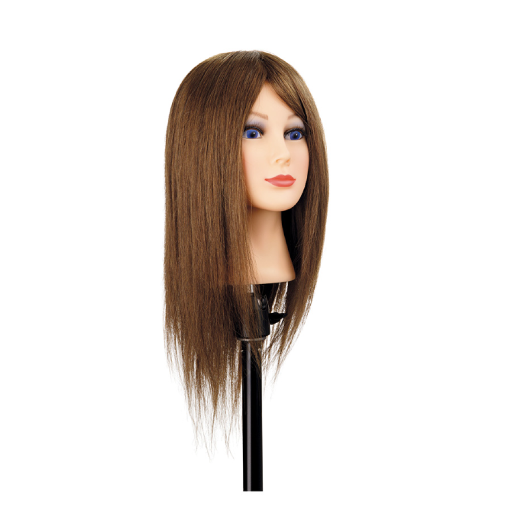 Chiara Mannequin Head, Brown — Natural Hair, 35-40cm (401.803)