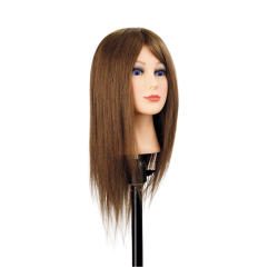 Chiara Mannequin Head, Brown — Natural Hair, 35-40cm