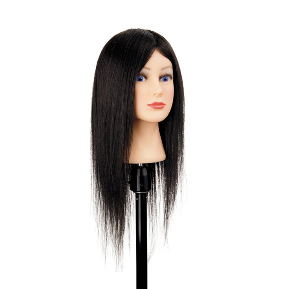 Katya Mannequin Head, Brown — Natural Hair, 35-40cm (401.804)