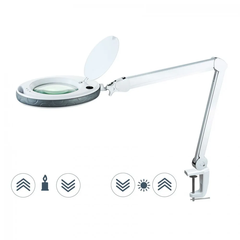 LED MAGNIFYING LAMP WITH 2 LIGHTS - WARM/COLD