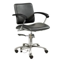 Styling hairdresser chair London C, armrest beech/ armrest black