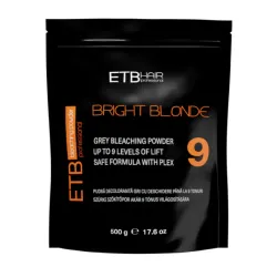 ETB Hair Professional Premium Bright Blonde Grey Bleaching Powder 9 Level, 500gr.