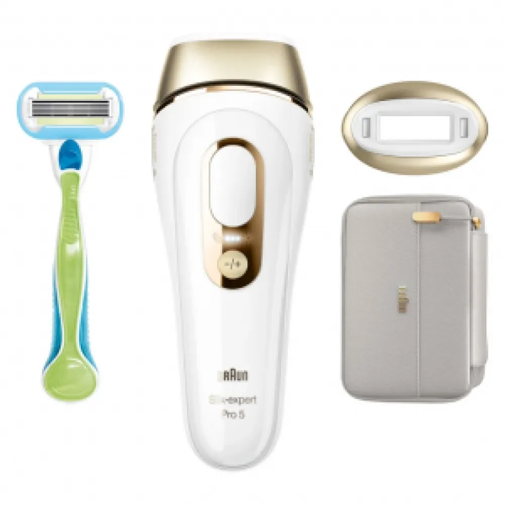 BRAUN Silk-expert Pro 5 PL5054 IPL with 2 extras: Venus razor, soft pouch