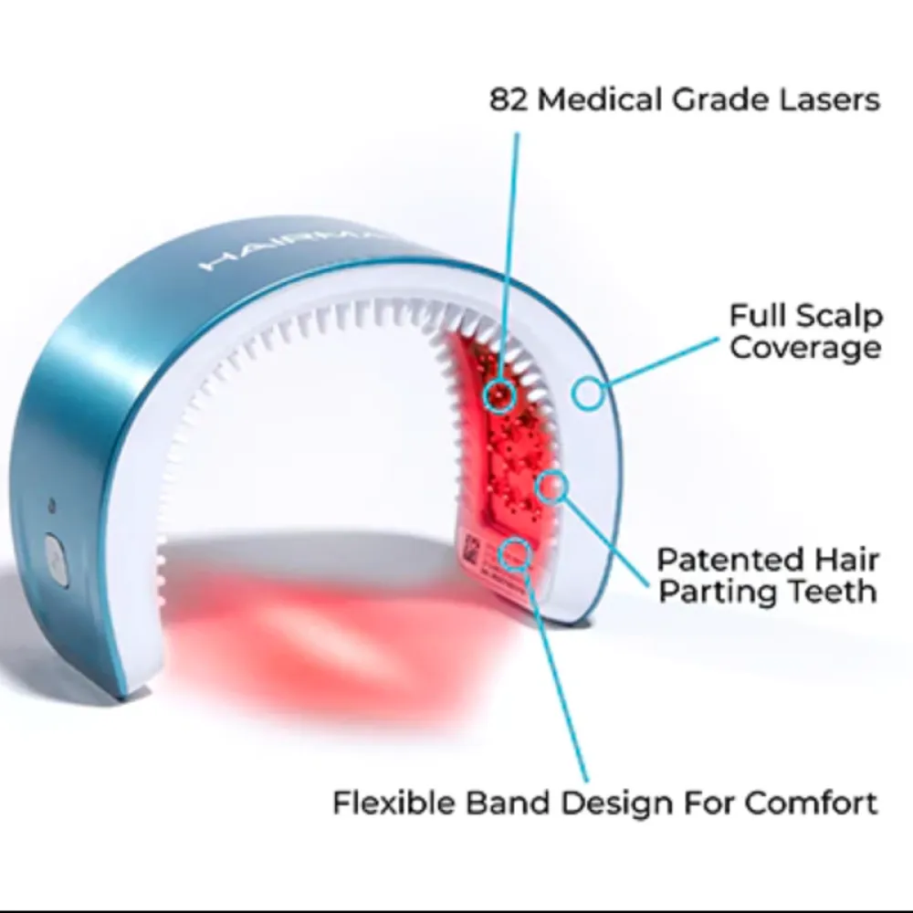 HairMax LaserBand 82 - ComfortFlex LASER THERAPY FOR HAIR REGROWTH, rose gold