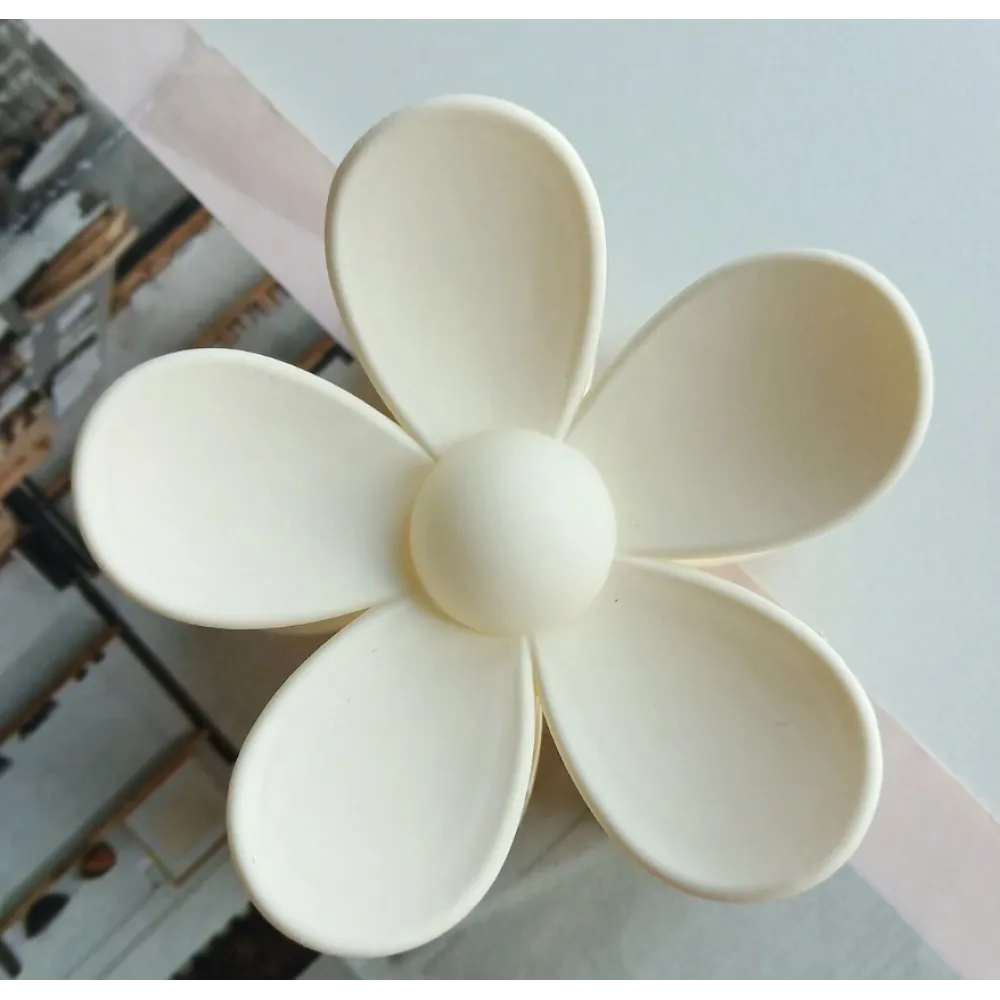 Flower Clip for Hair - white