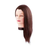 Manekena galva/manekens Emma, brown - ar naturāliem matiem 40cm