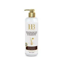H&B Moist & Shine Silicone Hair Cream No-Rinse Enriched with Keratin, 400ml
