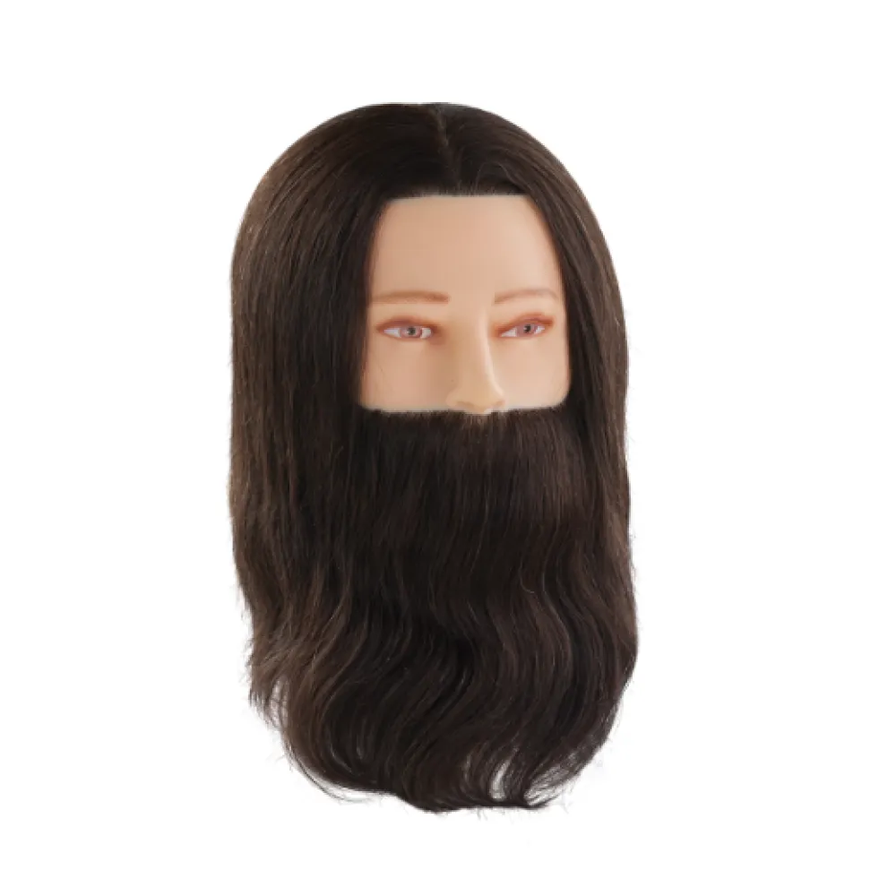 Manekena galva/manekens PAUL - ar naturāliem matiem un bārdu, 35cm